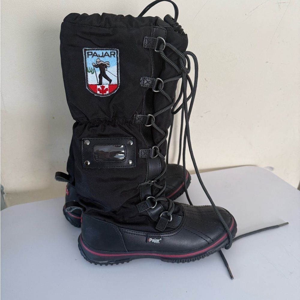 Pajar Women's Black Tall Lace-Up Boots Size 5.5 Used- Like New - Picture 2 of 11
